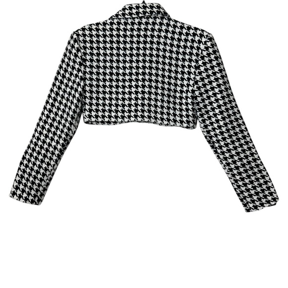 For Love and Lemons Bonnie Cropped Blazer Mini Skirt Houndstooth Suit Set Size M - Picture 11 of 16